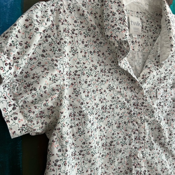 Twik by Simons White Floral Blouse M - Picture 10 of 16